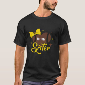 応援サッカーシスターかわいいサッカーコケットボウW Tシャツ
