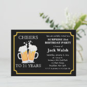 応援サプライズ21歳の誕生日パーティの招待状 招待状 (スタンド正面)