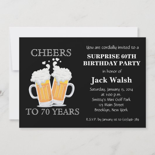 応援サプライズ70バースデーパーティ招待状 招待状 (正面)