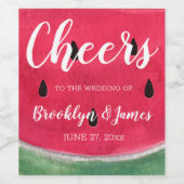 応援サマー結婚ズワインラベルスイカ ワインラベル (シングルラベル)