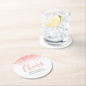 応援サンゴモダンオレンジアートウォーターカラダブ ラウンドペーパーコースター (インサイチュ)