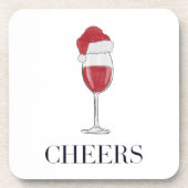 応援サンタハットワインホリデーパーティー コースター (正面)