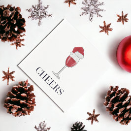応援サンタハットワインホリデーパーティー スタンダードカクテルナプキン