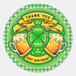 応援サンパトリックの日シャムロック21歳の誕生日 ラウンドシール