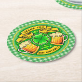 応援サンパトリックの日シャムロック21歳の誕生日 ラウンドペーパーコースター (アングル)