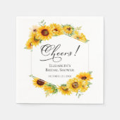 応援サンフラワーフローラ秋ブライダルシャワーナプキンス スタンダードカクテルナプキン (正面)