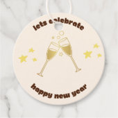 応援シャンパングラス新年のメッセージ フェイバータグ (正面)