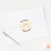 応援シャンパングラス新年のメッセージ ラウンドシール (封筒)