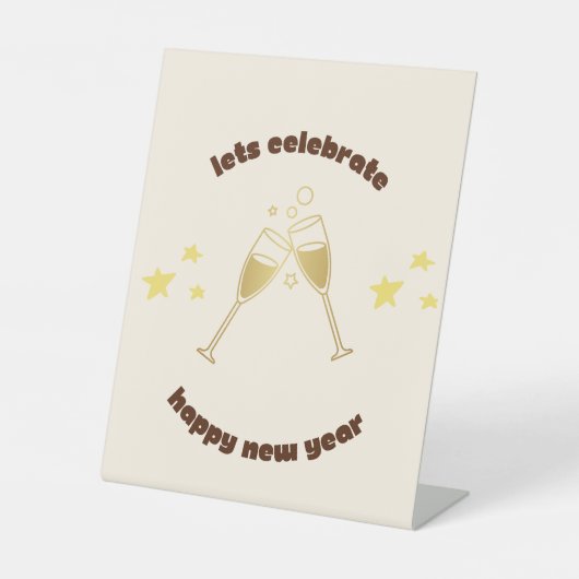 応援シャンパングラス新年のメッセージ 台座サイン (正面)