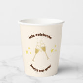 応援シャンパングラス新年のメッセージ 紙コップ (正面)