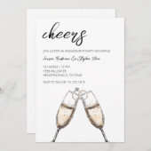 応援シャンパン婚約パーティ招待状 招待状 (正面/裏面)