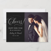 応援シルバーブラック新年結婚の写真 シーズンカード (正面)