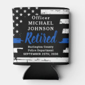 応援シンブルーラインフラッグ警察の退職 缶クーラー (裏面)