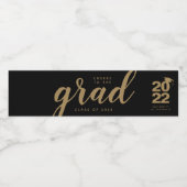 応援シンプル卒業式ブラック金ゴールドボトルラベル ペットボトルラベル (シングルラベル)