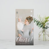 応援シンプル台本書道新年写真 シーズンカード (スタンド正面)