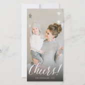 応援シンプル台本書道新年写真 シーズンカード (正面)