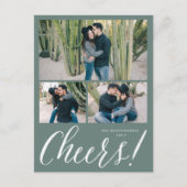 応援シンプル台本書道新年写真 シーズンポストカード (正面)