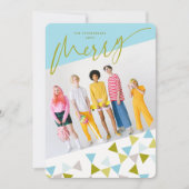 応援ジオトライアングルモダンおもしろいホリデーフォトカード シーズンカード (正面)