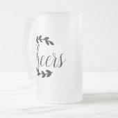 応援スクリプトとブラックローレル フロストグラスビールジョッキ (正面左)