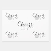 応援スクリプトカラーピンク金ゴールドグレー結婚ズ ラッピングペーパーシート (正面2)