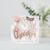 応援スクリプトシャンパン紙吹雪新年パーティー 招待状 (スタンド正面)