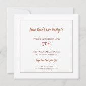 応援スクリプトシャンパン紙吹雪新年パーティー 招待状 (裏面)