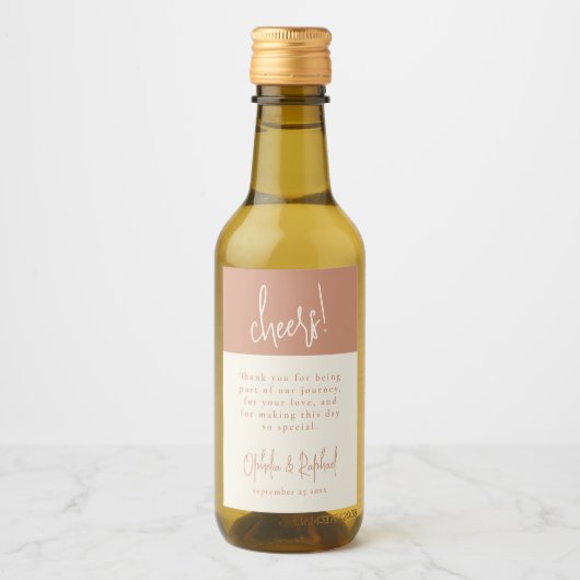 応援スクリプトテラコッタサンキュー結婚式の引き出物 ワインラベル (正面)