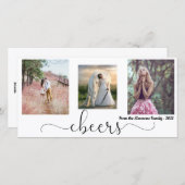 応援スクリプトハッピーニューイヤー家族の写真コラージュ シーズンカード (正面/裏面)