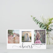 応援スクリプトハッピーニューイヤー家族の写真コラージュ シーズンカード (スタンド正面)