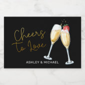 応援ストロベリーワインきらめくグラスMを愛する スパークリングワインラベル (シングルラベル)