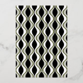 応援スノーフレーク・ビジネス・グリーティング – 緑の金ゴールド 箔シーズンカード (裏面)