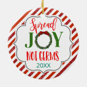 応援スプレッドjoy not germs 2020 covid19メモリ セラミックオーナメント (裏面)