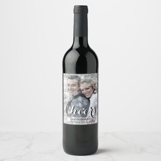応援スモダントカスタム写真 ワインラベル (正面)