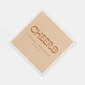 応援ズグルーヴィテラコッタサンド名前をカスタムする結婚ズ スタンダードランチョンナプキン (角)