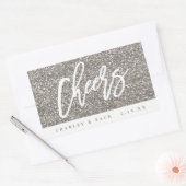 応援ズスリーバーグリッターミニワインシャンパンラベル 長方形シール (封筒)