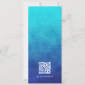 応援ズトゥザグラードトレンディーモダンフォトブルー 招待状 (裏面)