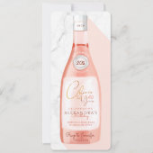 応援ズトゥザ誕生日ガールピンクロゼワインボトル 招待状 (正面)