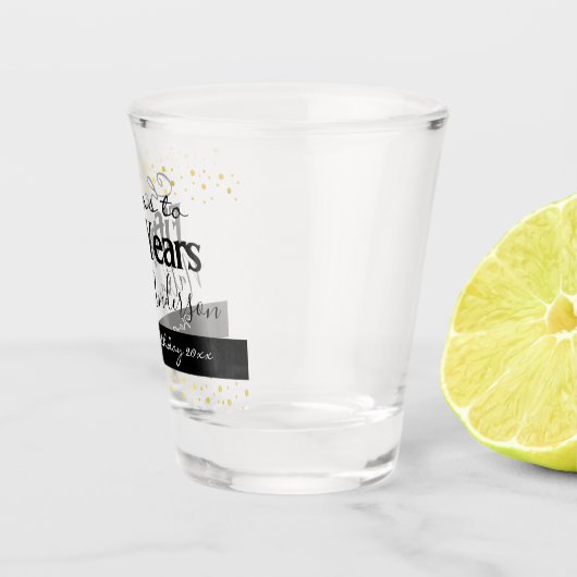応援ズトゥフィティーアズパーソナライズされた誕生日 ショットグラス (右)