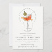 応援ズトゥラブカクテルモダンワインウェディングシャワー 招待状 (正面)