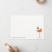 応援ズトゥラブカクテルモダンワインブライダルシャワー ノートカード (正面/裏面インサイチュ)