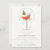 応援ズトゥラブカクテルモダンワインブライダルシャワー 招待状 (正面)