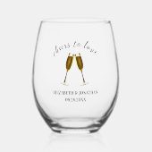 応援ズトゥラブシャンパングラス ステムなしワイングラス (正面)