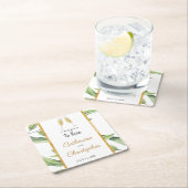 応援ズトゥラブシャンパングリーンリー スクエアペーパーコースター (インサイチュ)