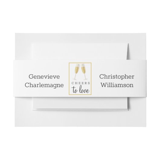 応援ズトゥラブシャンパントースト結婚ーズ 招待状ベリーバンド (正面例)