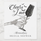 応援ズトゥラブスケルトンハンドゴシックブライダルシャワー ワインラベル (シングルラベル)