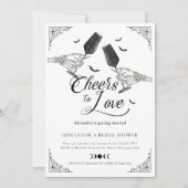 応援ズトゥラブスケルトンハンドゴシックブライダルシャワー 招待状 (正面)