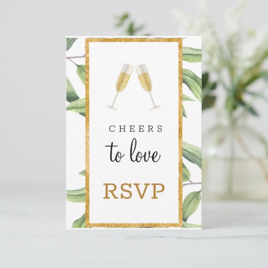 応援ズトゥラブボタニカルブライダルシャワーRSVP エンクロージャーカード (スタンド正面)