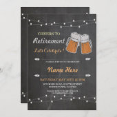 応援ズトゥリタイアメントパーティーチョークビール招待状 招待状 (正面/裏面)