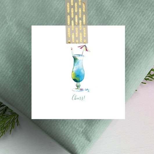 応援ズミニホリデーブルーハワイカクテル ノートカード