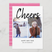 応援ズ手書きブラシ写真新年 シーズンカード (正面/裏面)